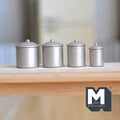 Miniature Food Canister 1:12 Scale Dollhouse Kitchen Accessories Set of 4 (metal) matt silver- A017
