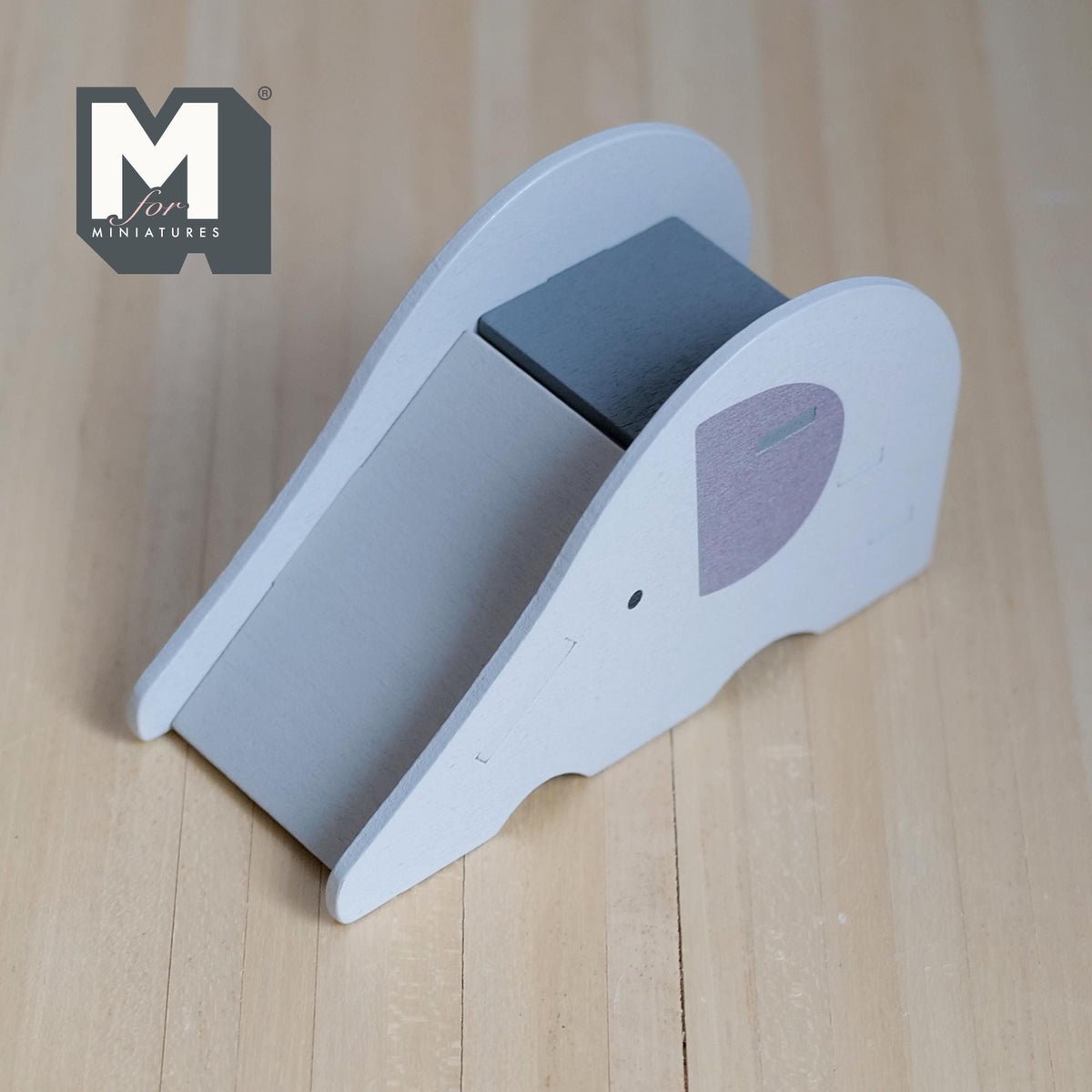 1:12 Scale Miniature Elephant Slide Kit for Nursery or Playroom, 2-3/8 inch tall, DIY Dollhouse Supply (gray)