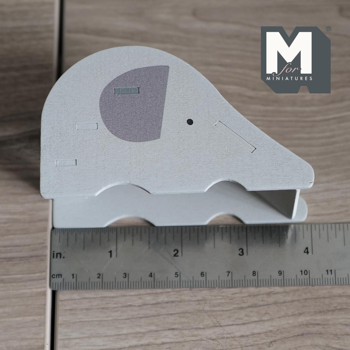 1:12 Scale Miniature Elephant Slide Kit for Nursery or Playroom, 2-3/8 inch tall, DIY Dollhouse Supply (gray)
