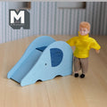 1:12 Scale Miniature Elephant Slide Kit for Nursery or Playroom, 2-3/8 inch tall, DIY Dollhouse Supply (blue)
