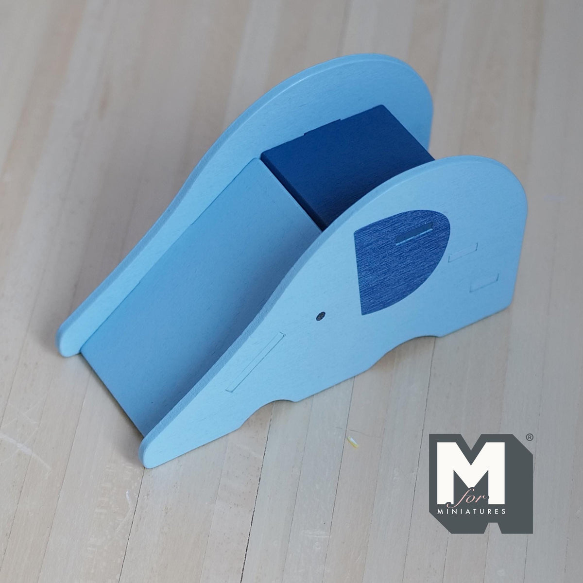 1:12 Scale Miniature Elephant Slide Kit for Nursery or Playroom, 2-3/8 inch tall, DIY Dollhouse Supply (blue)