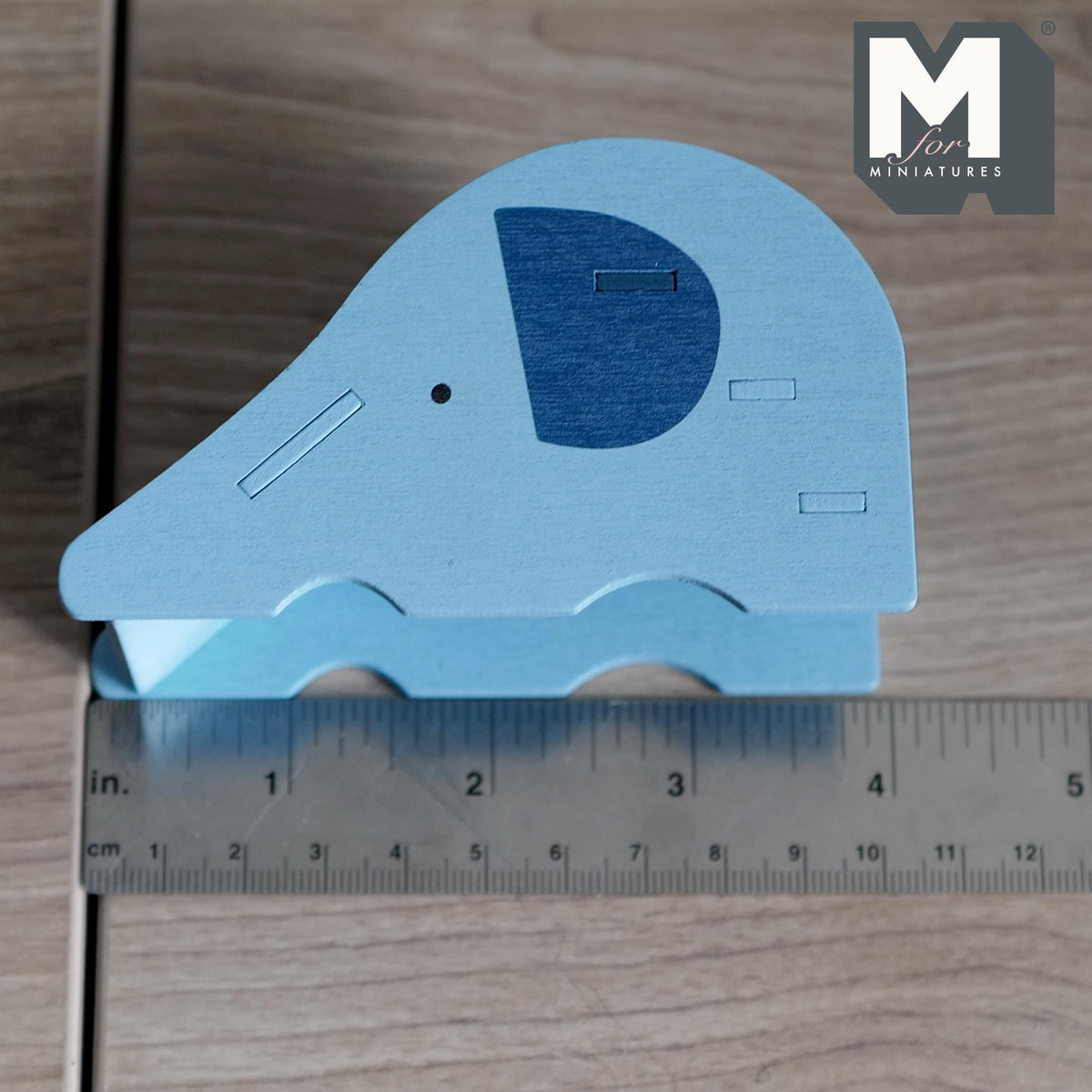 1:12 Scale Miniature Elephant Slide Kit for Nursery or Playroom, 2-3/8 inch tall, DIY Dollhouse Supply (blue)