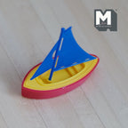 Miniature Sailing Ship 1:12 Scale Dollhouse Playroom Decoration Sail Boat 1-3/4 inch long (blue) - G056