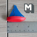Miniature Sailing Ship 1:12 Scale Dollhouse Playroom Decoration Sail Boat 1-3/4 inch long (blue) - G056