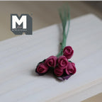 1:12 Scale Miniature Red Rose Bunch, Flower Stem for Fairy Garden and Diorama, 3-15/16 inch long