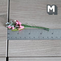 1:12 Scale Miniature Pink Flower Bunch with White Filler, Flower Stem for Fairy Garden and Diorama, 3-15/16 inch long