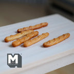 Miniature Baguette 1:12 Scale Dollhouse Breakfast Bakery Decor Long French Bread Loaf Set of 5 , 1-5/8 inch long - E048