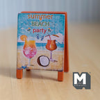 1:12 Scale Miniature Lemonade Stand Beach Party Folding Floor Sign 3-1/8 inch tall (wood) - B016