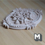 1:12 Scale Miniature Multi-Layer Leaf Ceiling Rose, Floral Ceiling Medallion, Unfinished, Ready to Paint, 5-3/8 inch long