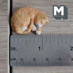 1:12 Scale Miniature Sleeping Tabby Cat Dollhouse Animal 1-3/16 inch long (resin) - C070