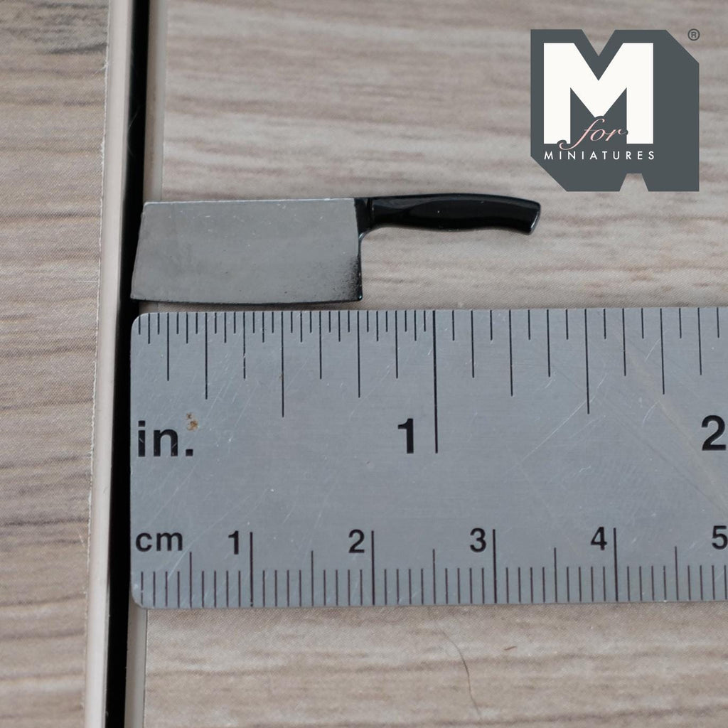 1:12 Scale Miniature Cleaver Knife Dollhouse Kitchen Butcher Knife Decoration 1-3/8 inch long (metal) - F074