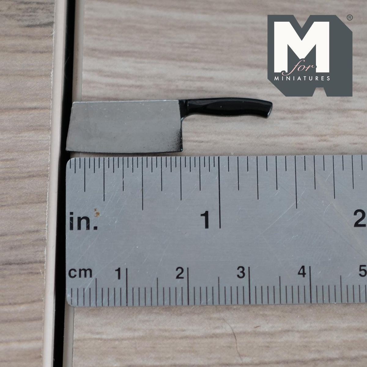 1:12 Scale Miniature Cleaver Knife Dollhouse Kitchen Butcher Knife Decoration 1-3/8 inch long (metal) - F074