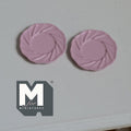 1:12 Scale Miniature Dining Plates Set of 2 Dollhouse Kitchen Tableware 11/16 inch dia. (M) (pink) (metal) - A030