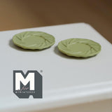 1:12 Scale Miniature Dining Plates Set of 2 Dollhouse Kitchen Tableware 11/16 inch dia. (M) (green) (metal) - A030