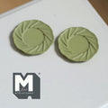 1:12 Scale Miniature Dining Plates Set of 2 Dollhouse Kitchen Tableware 11/16 inch dia. (M) (green) (metal) - A030