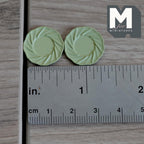 1:12 Scale Miniature Dining Plates Set of 2 Dollhouse Kitchen Tableware 11/16 inch dia. (M) (green) (metal) - A030