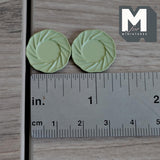 1:12 Scale Miniature Dining Plates Set of 2 Dollhouse Kitchen Tableware 11/16 inch dia. (M) (green) (metal) - A030