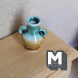 1:12 Scale Miniature Ceramic Begonia Shaped Amphora Vase Dollhouse Fairy Garden Vase 1 inch tall - B064