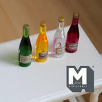 Miniature Wine & Sprits Bottles Set of 4 Dollhouse Dining Decor 1-7/16 inch tall (resin) - B040