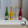 Miniature Wine & Sprits Bottles Set of 4 Dollhouse Dining Decor 1-7/16 inch tall (resin) - B040