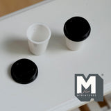 1:6 Scale Miniature Coffee Cups and Lids Set of 2 , 11/16 inch tall (white) (plastic) - G020