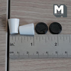 1:6 Scale Miniature Coffee Cups and Lids Set of 2 , 11/16 inch tall (white) (plastic) - G020