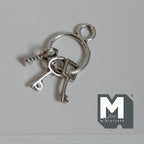 Miniature Key Ring Metal Keys 1:12 Scale Dollhouse Entryway Accessories Keys (silver) - F059