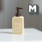 1:12 Scale Miniature Soap Dispenser Dollhouse Bathroom Powder Room Soap Pump Bottle 15/16 inch tall (beige / bronze) (plastic) - F042