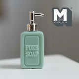1:12 Scale Miniature Soap Dispenser Dollhouse Bathroom Powder Room Soap Pump Bottle 15/16 inch tall (green / silver) (plastic) - F042