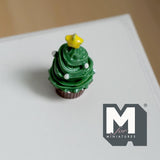 1:12 Scale Miniature Christmas Tree Cupcake Dollhouse Festive Dessert Chocolate Cake 15/16 inch dia. (resin) - G060