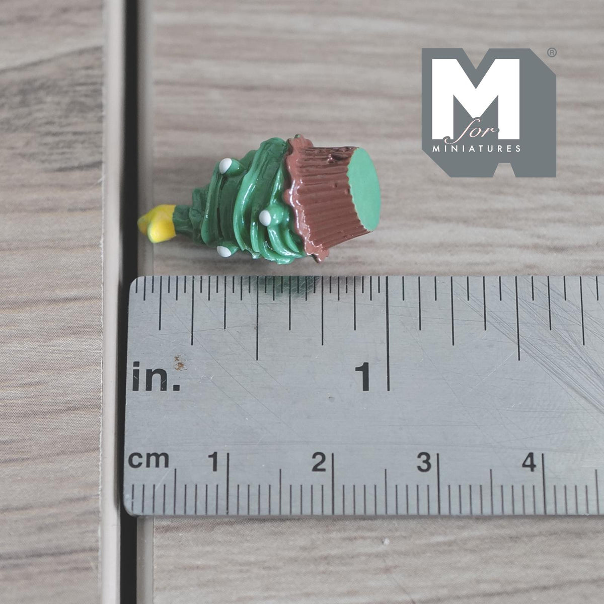 1:12 Scale Miniature Christmas Tree Cupcake Dollhouse Festive Dessert Chocolate Cake 15/16 inch dia. (resin) - G060
