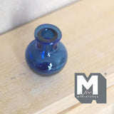 1:12 Scale Miniature Blue Glass Vase Dollhouse Fairy Garden Flower Vase 7/8 inch tall - B064
