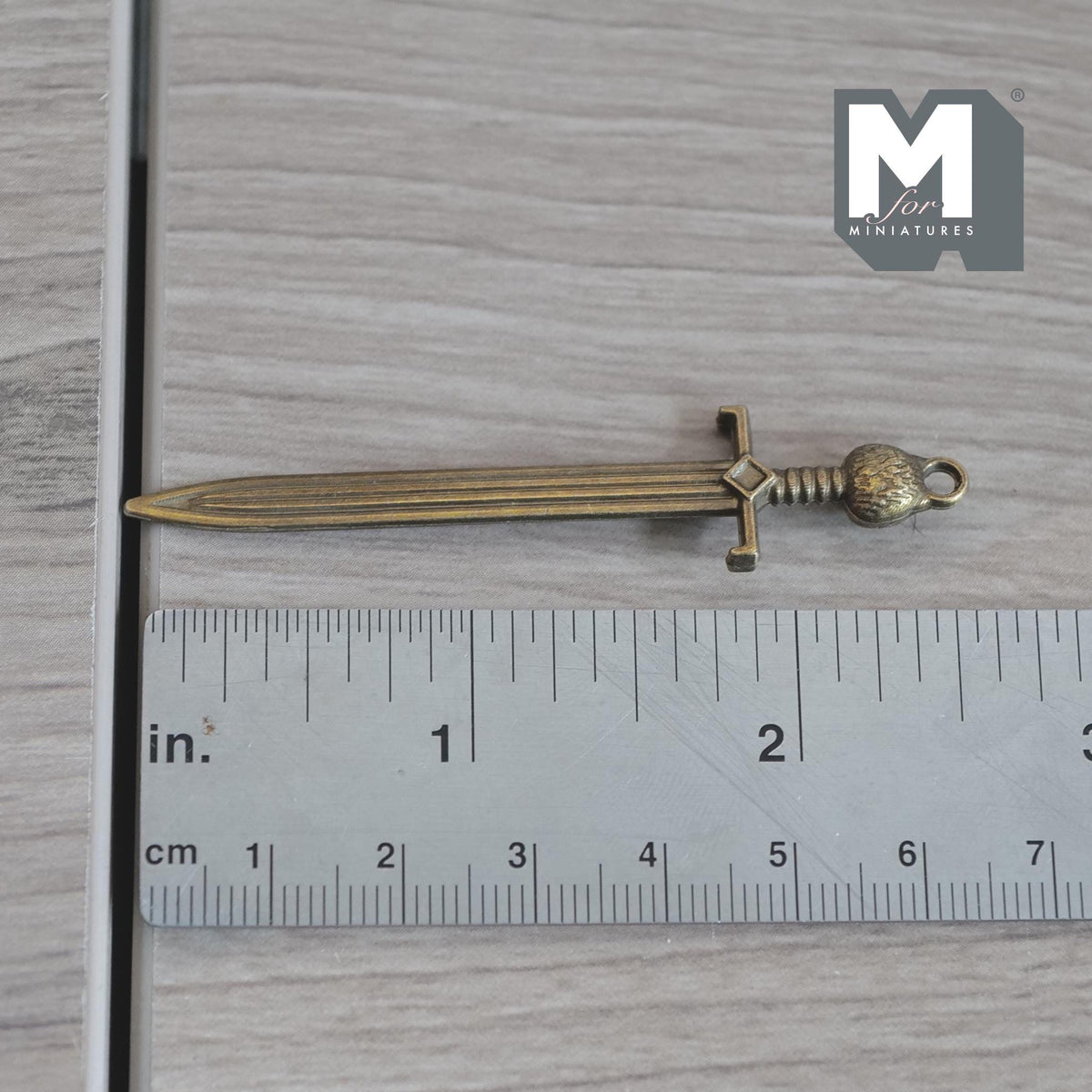 1:12 Scale Miniature Metal Sword Dollhouse Decor Mid Century Style Blade Metal Sabre 2-5/8 inch long (dull non-working) - H026