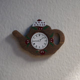 1:12 Dollhouse Supplies Miniature Wooden Tea Pot Wall Clock (non working) - B051