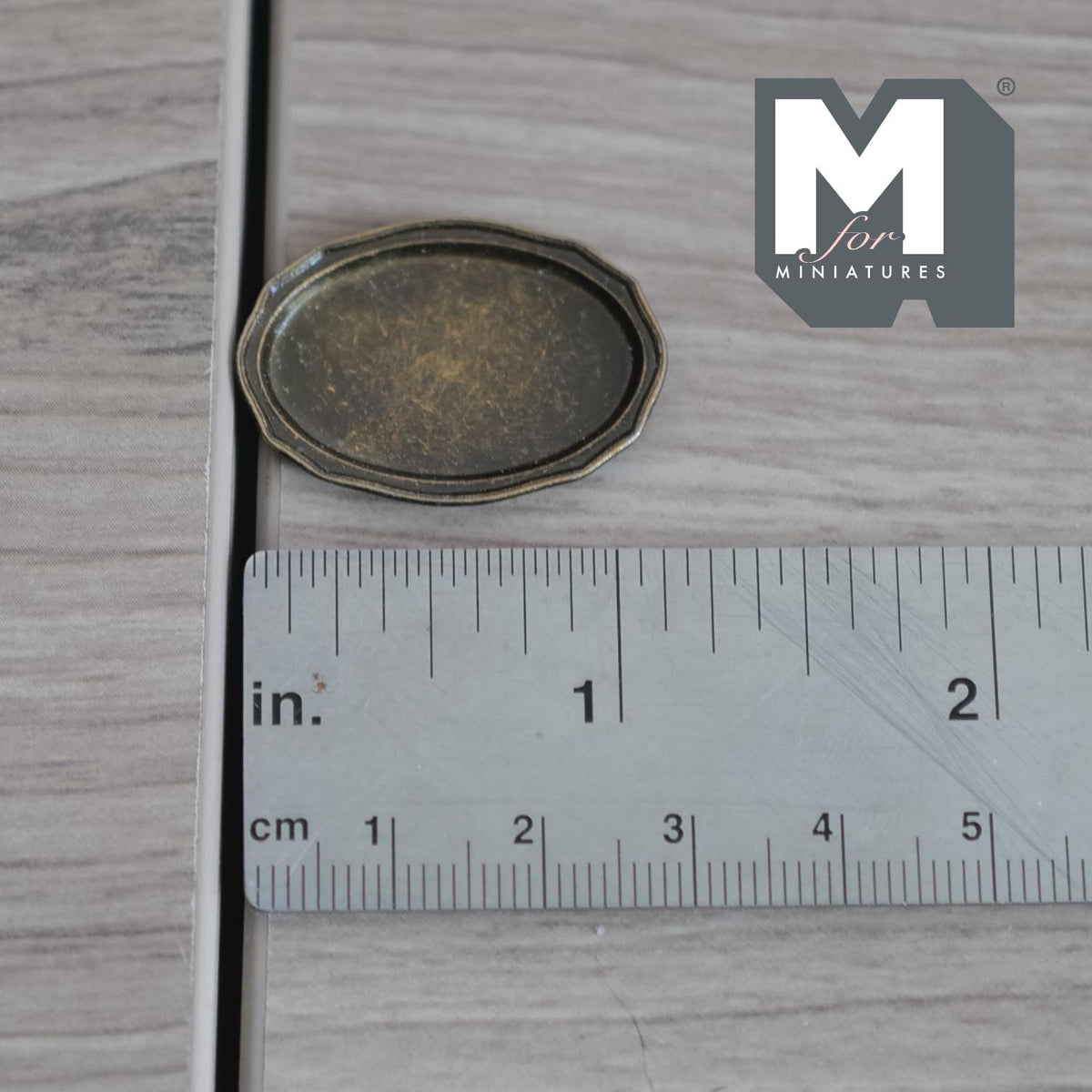 1:12 Scale Miniature Antique Brass Oval Serving Tray Dollhouse Kitchen Dining Platter 1-3/16 inch long (S) (copper style) - A042