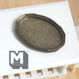 1:12 Scale Miniature Antique Brass Oval Serving Tray Dollhouse Kitchen Dining Platter 1-15/16 inch long (L) (copper style) - A042