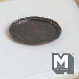 1:12 Scale Miniature Antique Brass Oval Serving Tray Dollhouse Kitchen Dining Platter 1-3/16 inch long (S) (bronze style) - A042