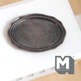 1:12 Scale Miniature Antique Brass Oval Serving Tray Dollhouse Kitchen Dining Platter 1-15/16 inch long (L) (bronze style) - A042