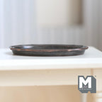 1:12 Scale Miniature Antique Brass Oval Serving Tray Dollhouse Kitchen Dining Platter 1-15/16 inch long (L) (bronze style) - A042