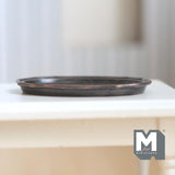 1:12 Scale Miniature Antique Brass Oval Serving Tray Dollhouse Kitchen Dining Platter 1-15/16 inch long (L) (bronze style) - A042