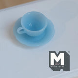 1:6 Scale Miniature Teacup and Saucer Dollhouse Kitchen Coffee Cup Set (style b) (plastic) - A023