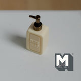 1:12 Scale Miniature Soap Dispenser Dollhouse Bathroom Powder Room Soap Pump Bottle 15/16 inch tall (beige / copper) (plastic) - F042