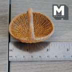 1:12 Scale Miniature Wicker Basket Large Size Dollhouse Woven Picnic Basket Diorama Basket 1-7/8 inch tall (resin) - J017