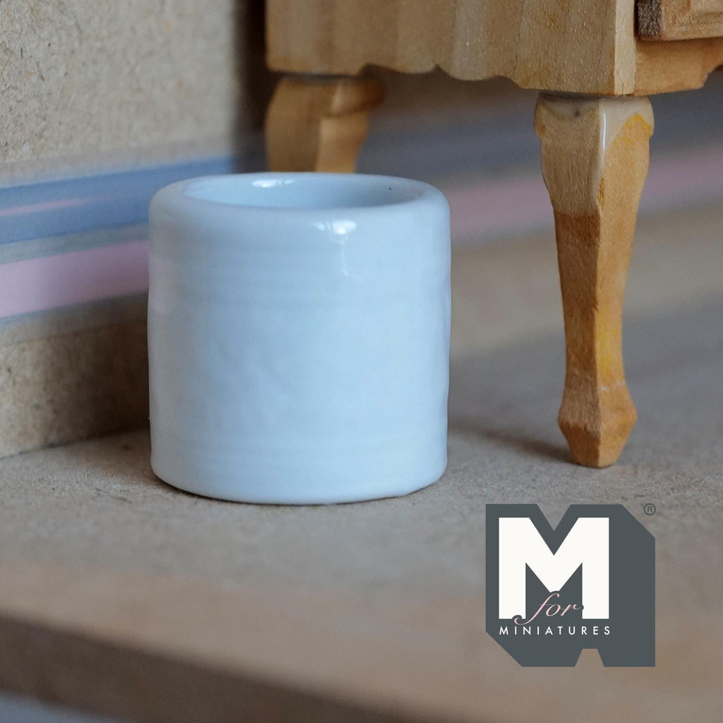 1:12 Scale Miniature Ceramic Tree Planter Pot Dollhouse Fairy Garden Accessories 1 inch tall (white) - B070