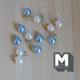 Miniature Christmas Baubles 1:12 Scale Dollhouse Ornaments Jingle Bells 5/16 inch dia. 12 Piece Pack (blue white) - G091