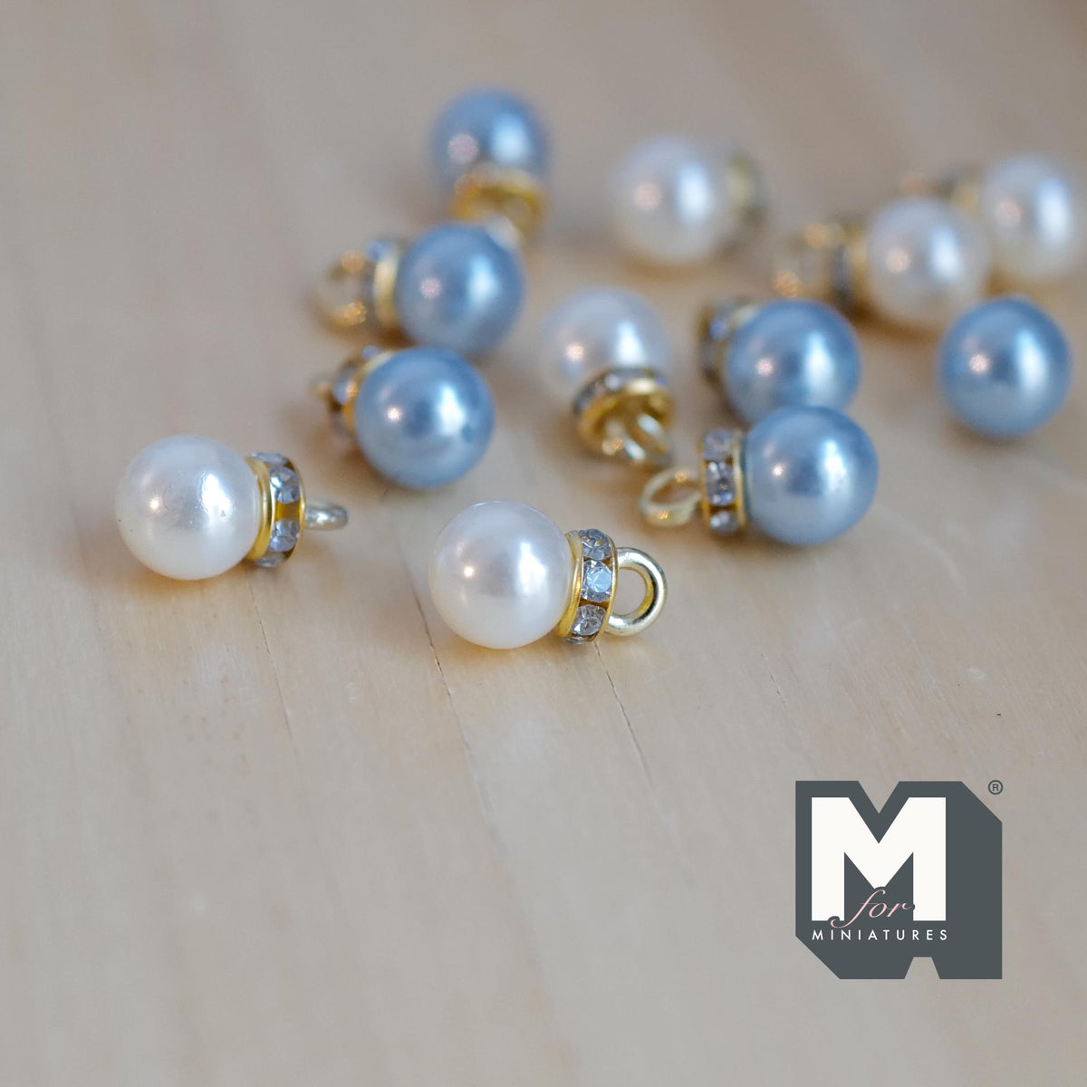 Miniature Christmas Baubles 1:12 Scale Dollhouse Ornaments Jingle Bells 5/16 inch dia. 12 Piece Pack (blue white) - G091