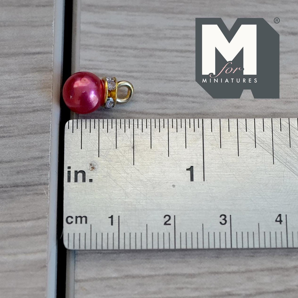 Miniature Christmas Baubles 1:12 Scale Dollhouse Ornaments Jingle Bells 5/16 inch dia. 12 Piece Pack (red green champagne) - G091