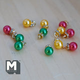 Miniature Christmas Baubles 1:12 Scale Dollhouse Ornaments Jingle Bells 5/16 inch dia. 12 Piece Pack (red green champagne) - G091
