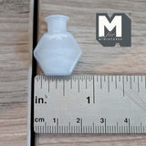 Miniature Hexagon Glass Bottle 1:12 Scale Dollhouse Flask Fairy Garden Glass Vase 1 inch tall (white) - A097