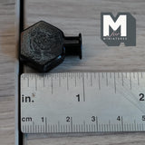 Miniature Hexagon Glass Bottle 1:12 Scale Dollhouse Flask Fairy Garden Glass Vase 1 inch tall (black) - A097